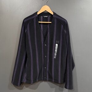 Needles Black and Purple Striped Cardigan